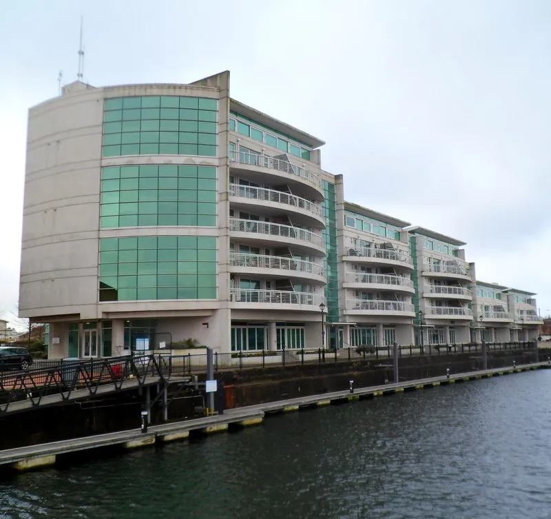 Sovereign Quay apartments alongside the graving dock